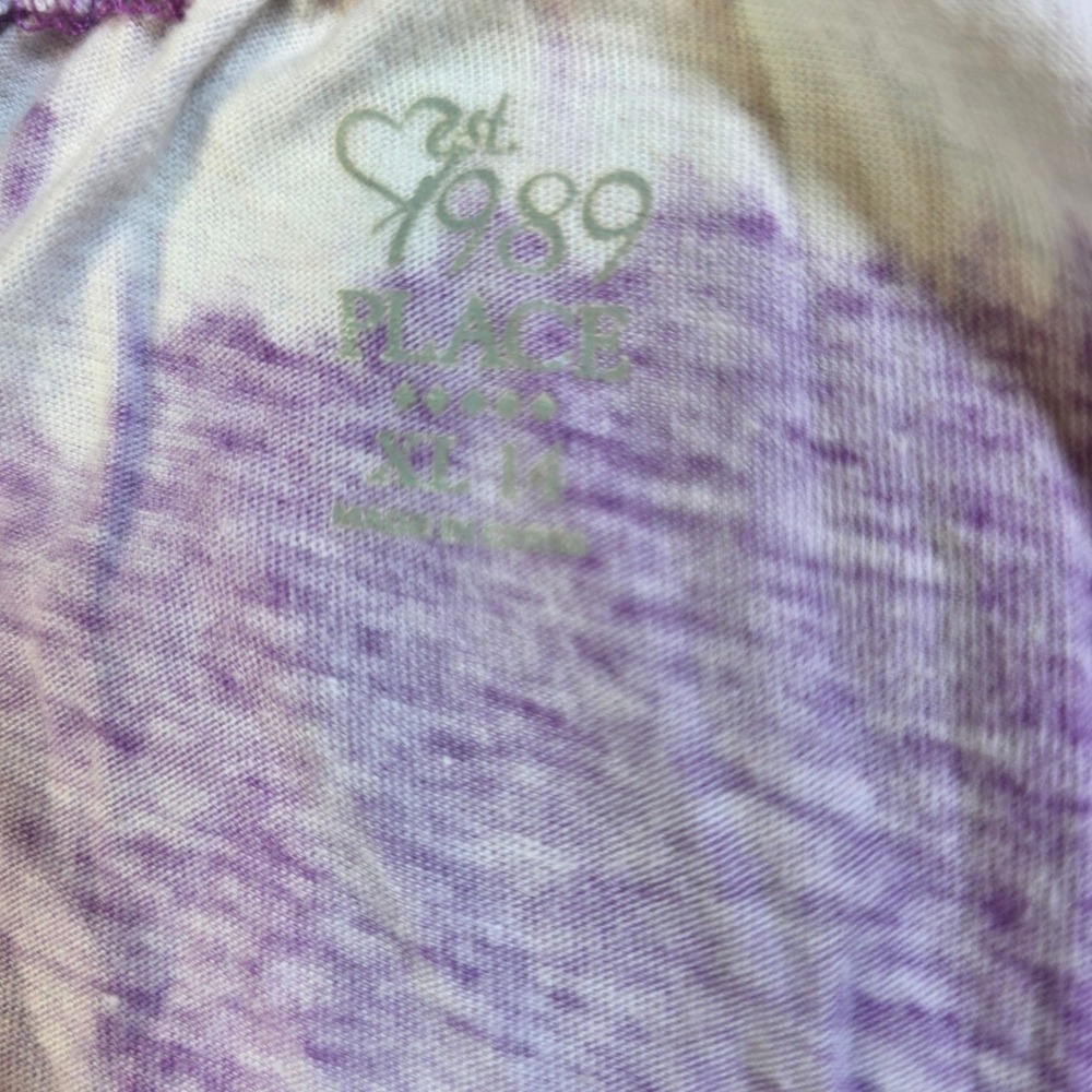 The Childrens Place Girls XL 14 Purple Tie Dye Maxi Dress Ruffle Hem Boho Play - Picture 3 of 6